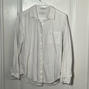 Lucky Brand Women’s White long sleeve button down shirt, used, size Medium